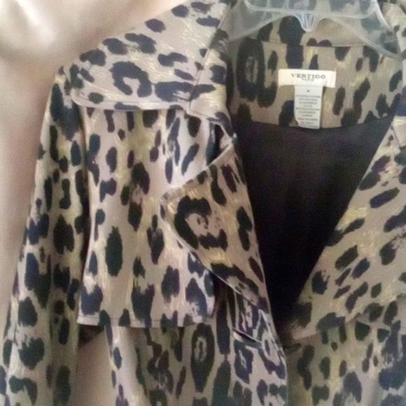 VERTIGO Paris leopard print coat Sz M - Picture 3 of 12